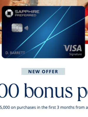 Chase Sapphire Preferred Kredi Kartı – 750$ Hoşgeldin&nbsp;Bonusu